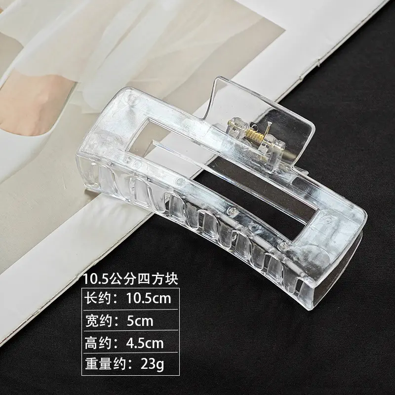 Large Transparent Square Hairpin with Five-Circle Streamer Design - Image 7