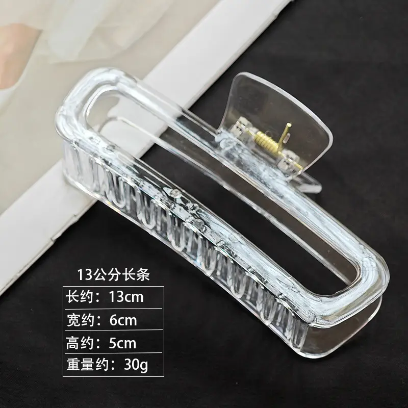 Large Transparent Square Hairpin with Five-Circle Streamer Design - Image 8