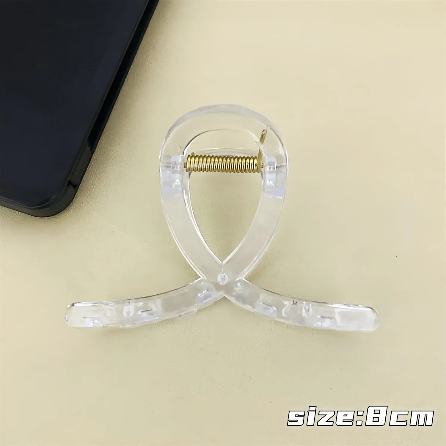 Large Transparent Square Hairpin with Five-Circle Streamer Design - Image 9