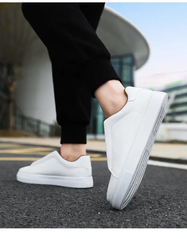 Cross border plus size wholesale men's fashion solid color low top skateboard shoes, comfortable non-slip durable sneaker outdoor live — feature 12