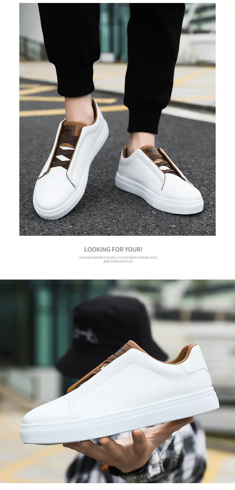 Cross border plus size wholesale men's fashion solid color low top skateboard shoes, comfortable non-slip durable sneaker outdoor live — feature 13