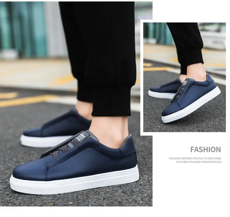 Cross border plus size wholesale men's fashion solid color low top skateboard shoes, comfortable non-slip durable sneaker outdoor live — feature 17