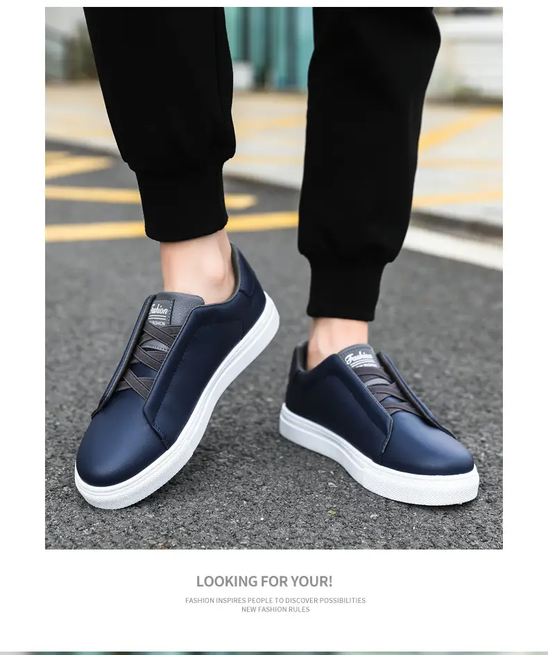 Cross border plus size wholesale men's fashion solid color low top skateboard shoes, comfortable non-slip durable sneaker outdoor live — feature 19