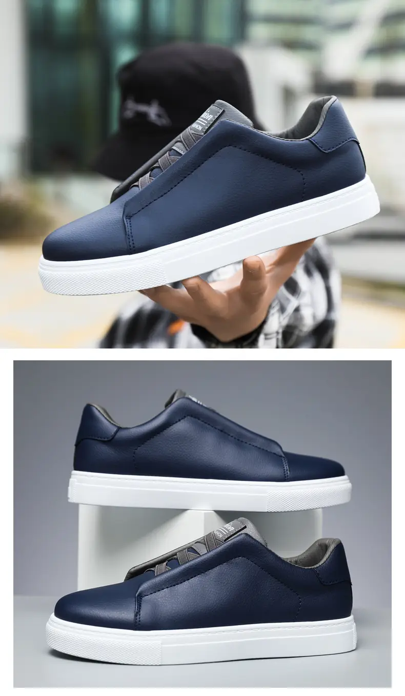Cross border plus size wholesale men's fashion solid color low top skateboard shoes, comfortable non-slip durable sneaker outdoor live — feature 20