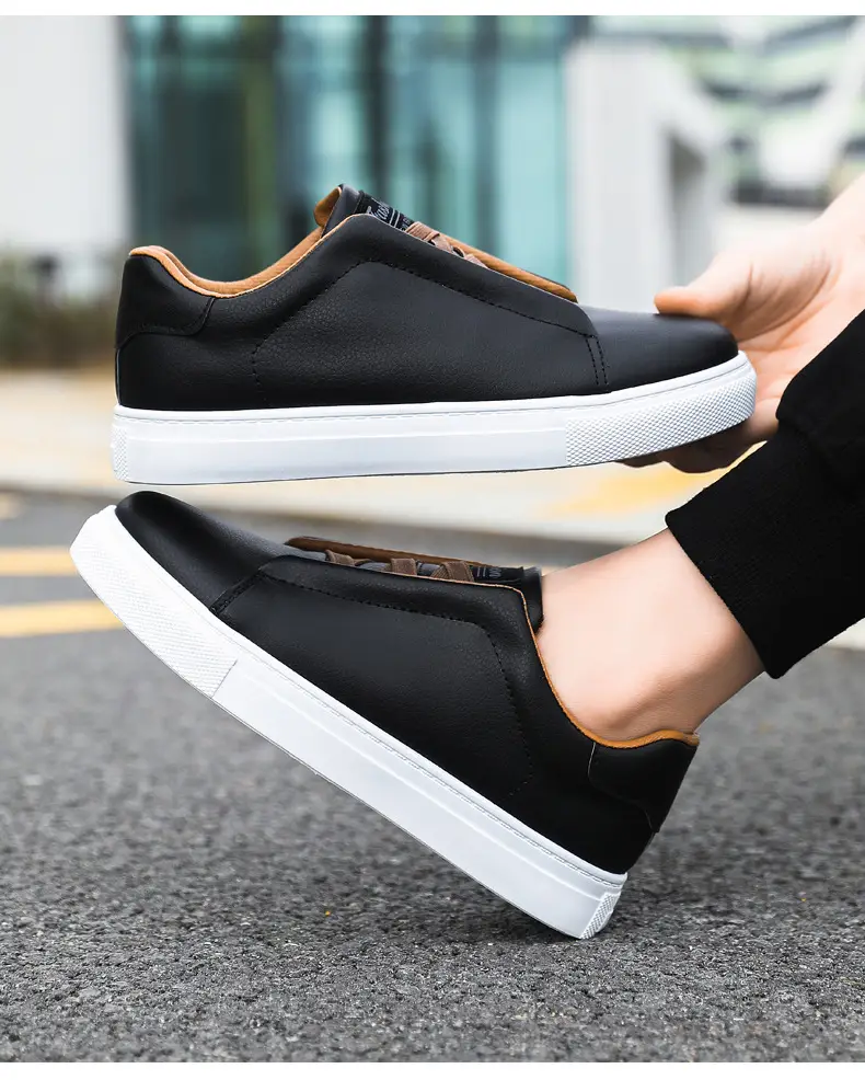 Cross border plus size wholesale men's fashion solid color low top skateboard shoes, comfortable non-slip durable sneaker outdoor live — feature 22