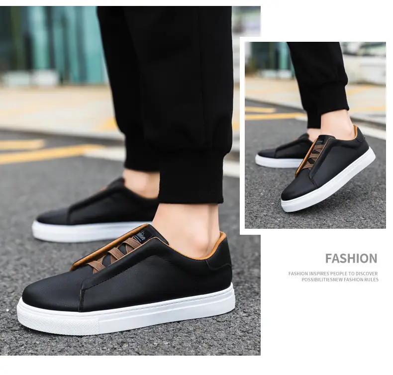 Cross border plus size wholesale men's fashion solid color low top skateboard shoes, comfortable non-slip durable sneaker outdoor live — feature 23