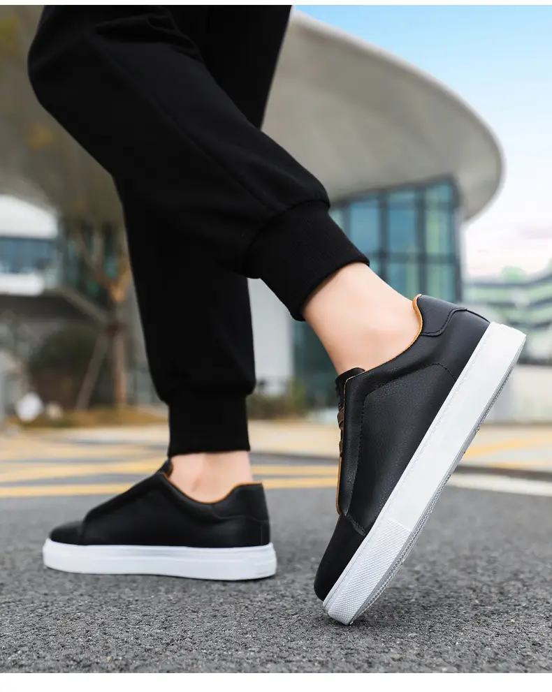 Cross border plus size wholesale men's fashion solid color low top skateboard shoes, comfortable non-slip durable sneaker outdoor live — feature 24