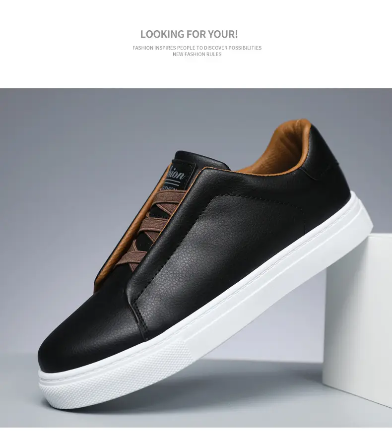 Cross border plus size wholesale men's fashion solid color low top skateboard shoes, comfortable non-slip durable sneaker outdoor live — feature 27