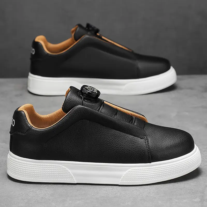 Cross border plus size wholesale men's fashion solid color low top skateboard shoes, comfortable non-slip durable sneaker outdoor live - Image 5