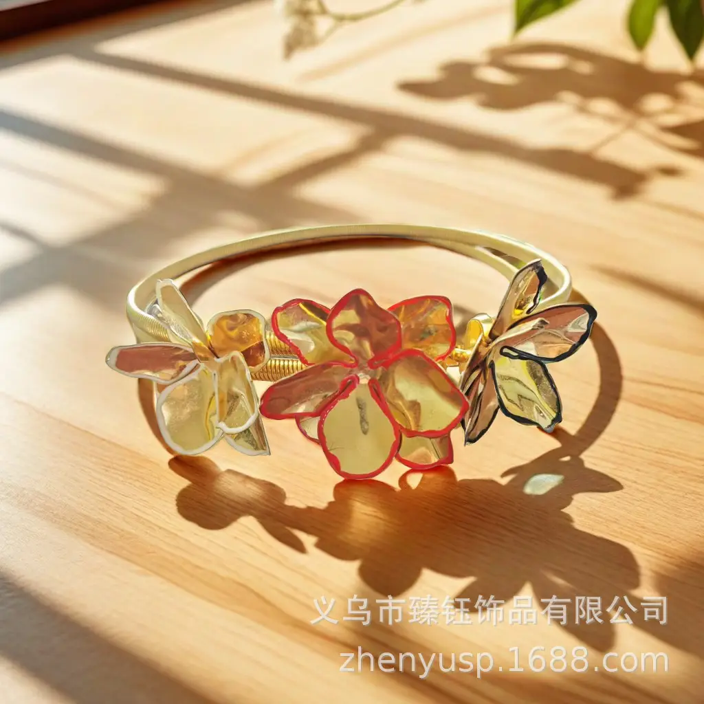 Vintage Rhinestone Flower Belt for Women - Image 3