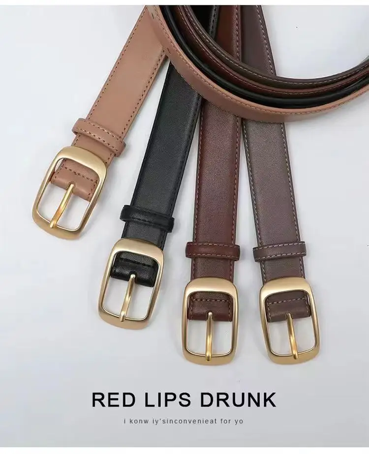 Women's Leather Belt with High-end Denim Jeans — feature 16
