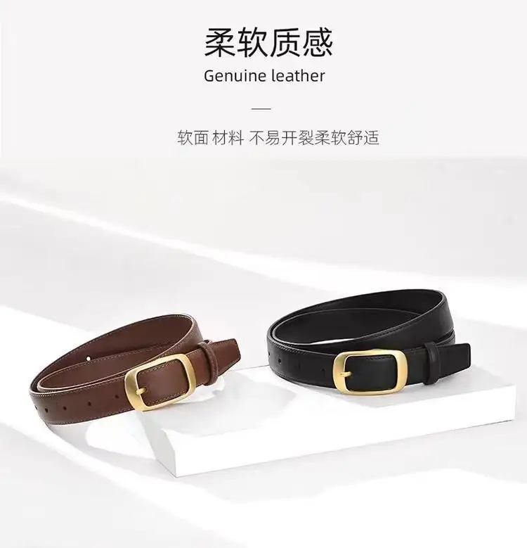 Women's Leather Belt with High-end Denim Jeans — feature 22