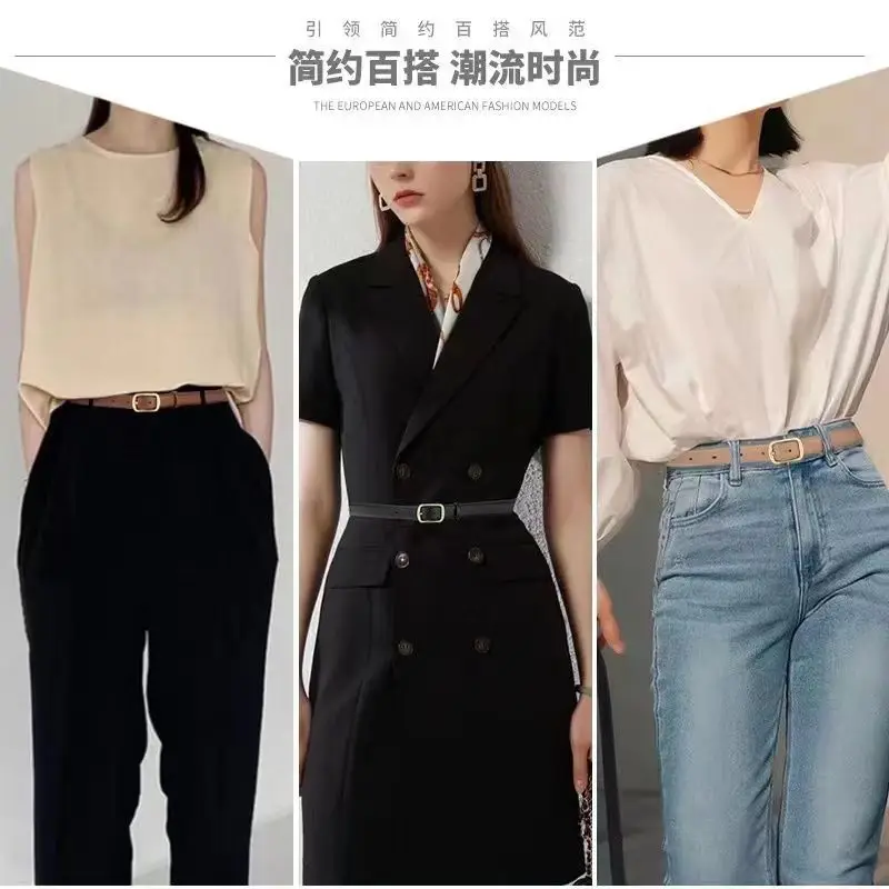 Women's Leather Belt with High-end Denim Jeans — feature 8