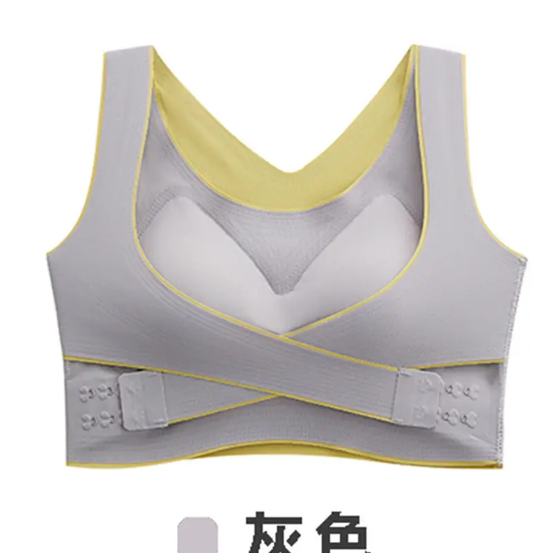 Foreign Luxury genuine goods Cross Buckle Seamless Underwear Women's Large Chest Small Chest Push-up Shaping Breathable Beautiful Back Sports Bra