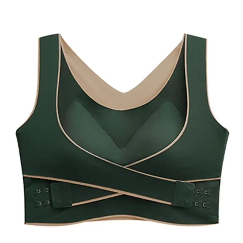 Foreign Luxury genuine goods Cross Buckle Seamless Underwear Women's Large Chest Small Chest Push-up Shaping Breathable Beautiful Back Sports Bra