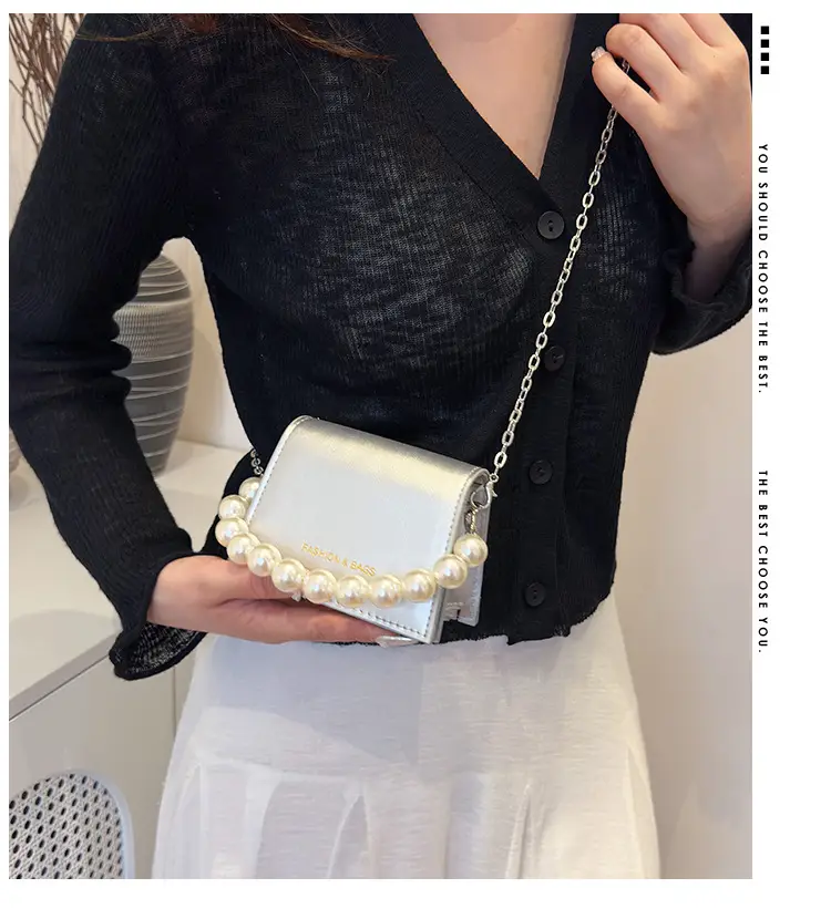 Pearl Chain Crossbody Bag for Women 2024 Summer — feature 2