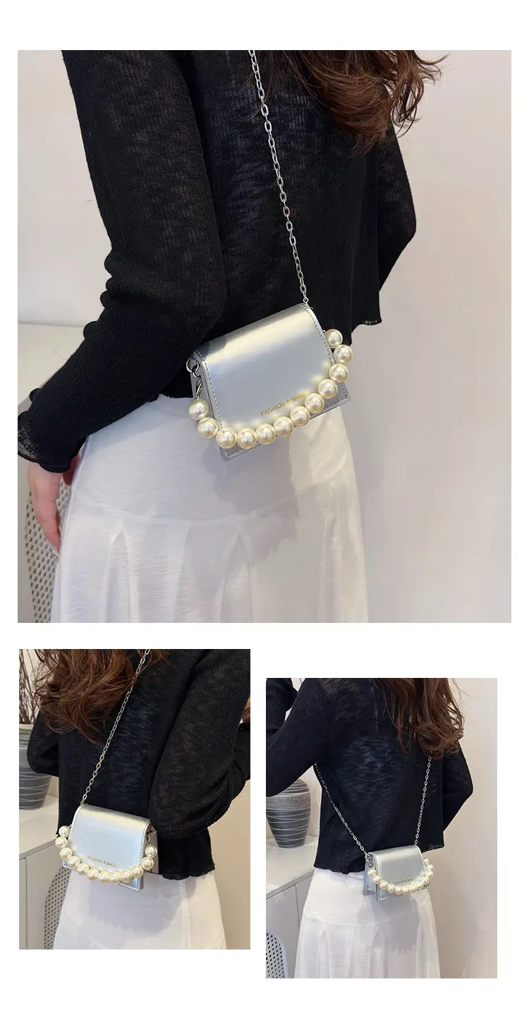 Pearl Chain Crossbody Bag for Women 2024 Summer — feature 26