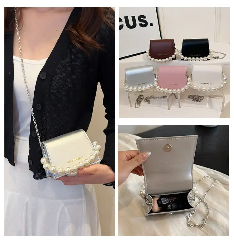 Pearl Chain Crossbody Bag for Women 2024 Summer — feature 5