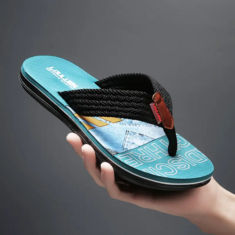 Men Red Black Summer Flip Flops with Non-Slip Soles - Image 6