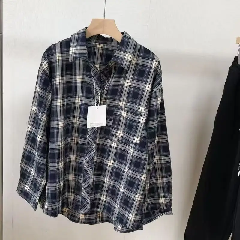 Men Plaid Long Sleeve Shirt Loose Cleanfit 2024 - Image 5
