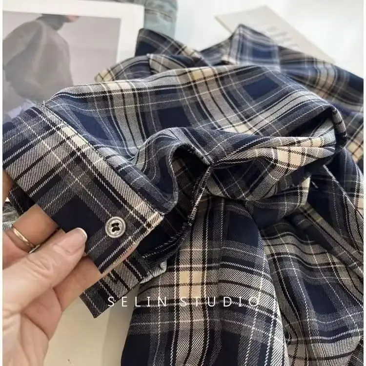 Men Plaid Long Sleeve Shirt Loose Cleanfit 2024 — feature 8