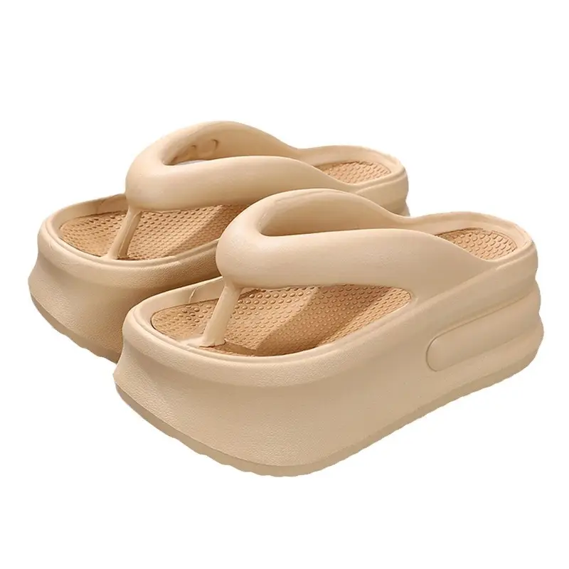 2024 Heightening Flip-Flops for Summer Outer Wear Fashion Mesh New Fashion Thick-Soled Non-Slip Casual Wear-Resistant Flip-Flops