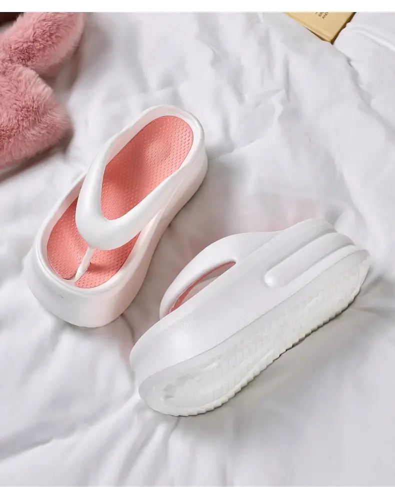 2024 Heightening Flip-Flops for Summer Outer Wear Fashion Mesh New Fashion Thick-Soled Non-Slip Casual Wear-Resistant Flip-Flops — feature 9