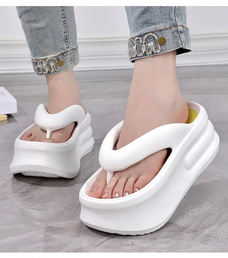 2024 Heightening Flip-Flops for Summer Outer Wear Fashion Mesh New Fashion Thick-Soled Non-Slip Casual Wear-Resistant Flip-Flops — feature 10