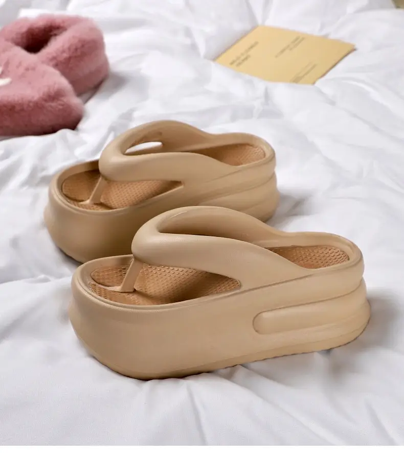 2024 Heightening Flip-Flops for Summer Outer Wear Fashion Mesh New Fashion Thick-Soled Non-Slip Casual Wear-Resistant Flip-Flops — feature 11
