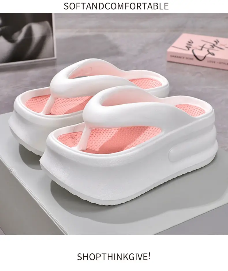 2024 Heightening Flip-Flops for Summer Outer Wear Fashion Mesh New Fashion Thick-Soled Non-Slip Casual Wear-Resistant Flip-Flops — feature 12