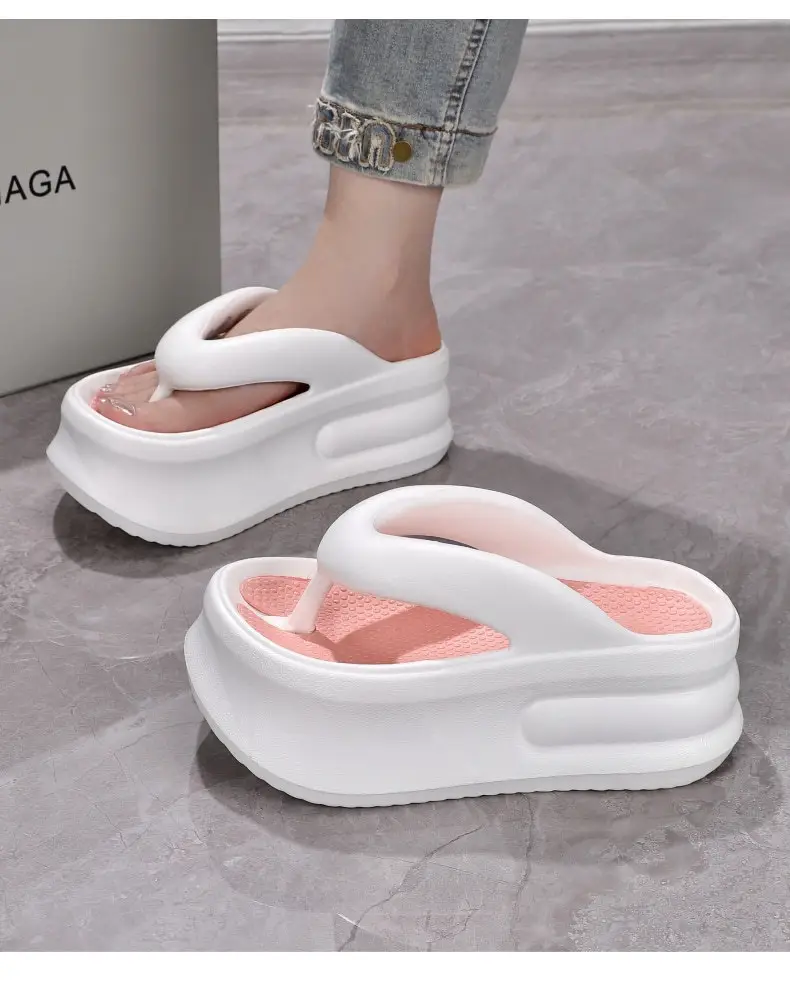 2024 Heightening Flip-Flops for Summer Outer Wear Fashion Mesh New Fashion Thick-Soled Non-Slip Casual Wear-Resistant Flip-Flops — feature 13