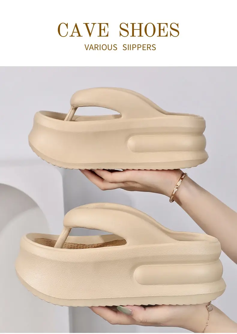 2024 Heightening Flip-Flops for Summer Outer Wear Fashion Mesh New Fashion Thick-Soled Non-Slip Casual Wear-Resistant Flip-Flops — feature 2