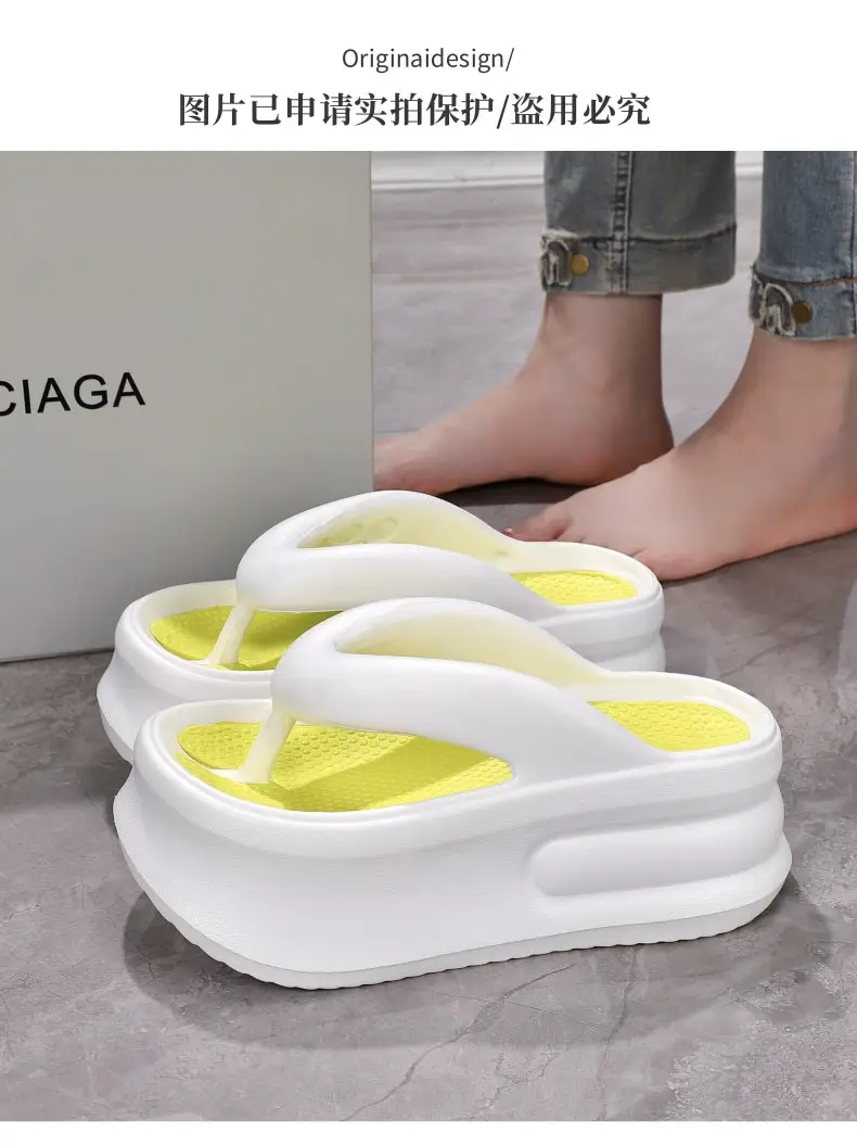 2024 Heightening Flip-Flops for Summer Outer Wear Fashion Mesh New Fashion Thick-Soled Non-Slip Casual Wear-Resistant Flip-Flops — feature 7