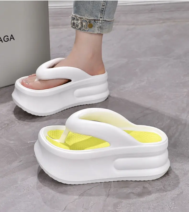 2024 Heightening Flip-Flops for Summer Outer Wear Fashion Mesh New Fashion Thick-Soled Non-Slip Casual Wear-Resistant Flip-Flops — feature 8