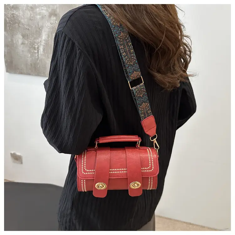 Women's 2024 Spring Summer Cylindrical Handbag with Wide Strap — feature 14
