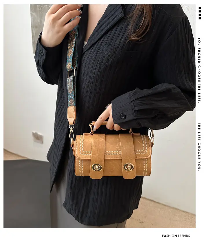 Women's 2024 Spring Summer Cylindrical Handbag with Wide Strap — feature 2