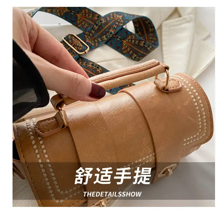 Women's 2024 Spring Summer Cylindrical Handbag with Wide Strap — feature 5