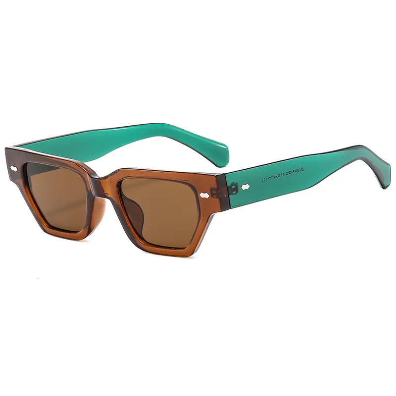 Trendy Square Frame Sunglasses with Rivet Decor - Image 15