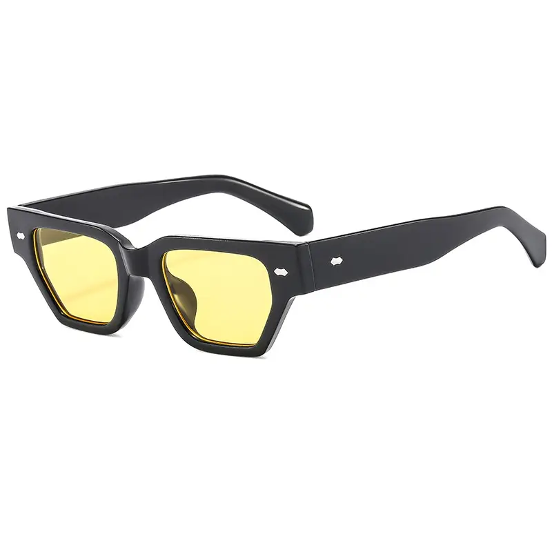 Trendy Square Frame Sunglasses with Rivet Decor - Image 16