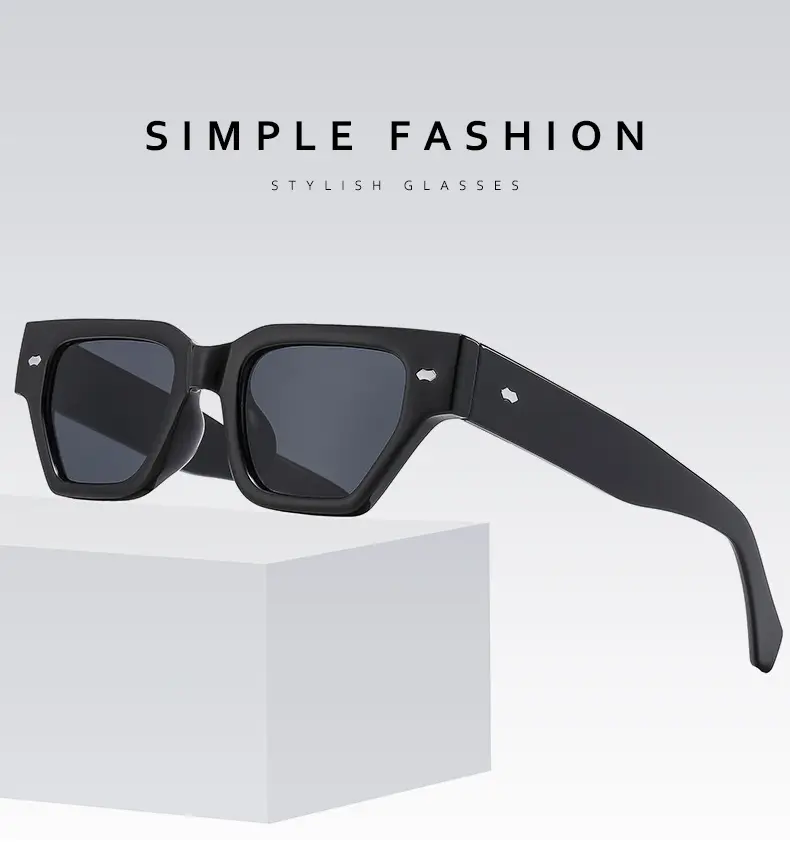 Trendy Square Frame Sunglasses with Rivet Decor β feature 1