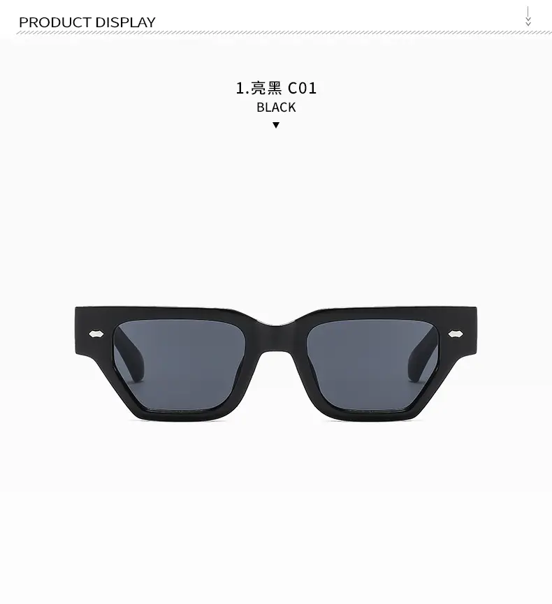 Trendy Square Frame Sunglasses with Rivet Decor β feature 10