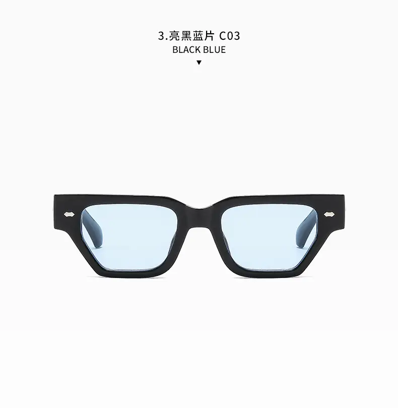 Trendy Square Frame Sunglasses with Rivet Decor β feature 14