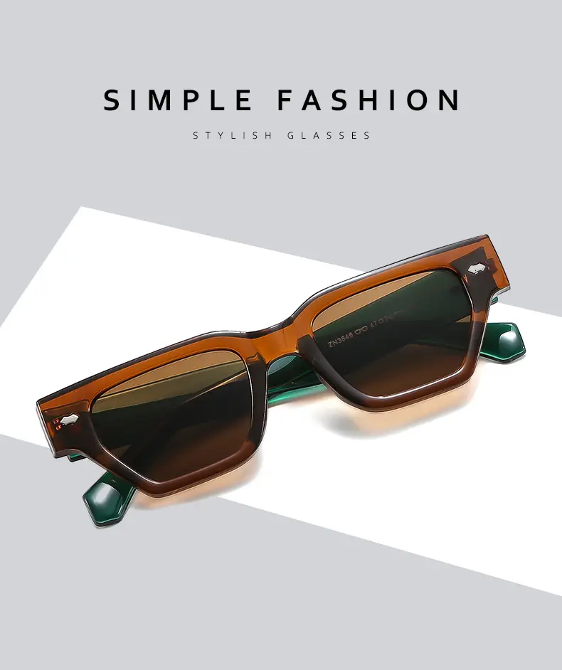 Trendy Square Frame Sunglasses with Rivet Decor β feature 2