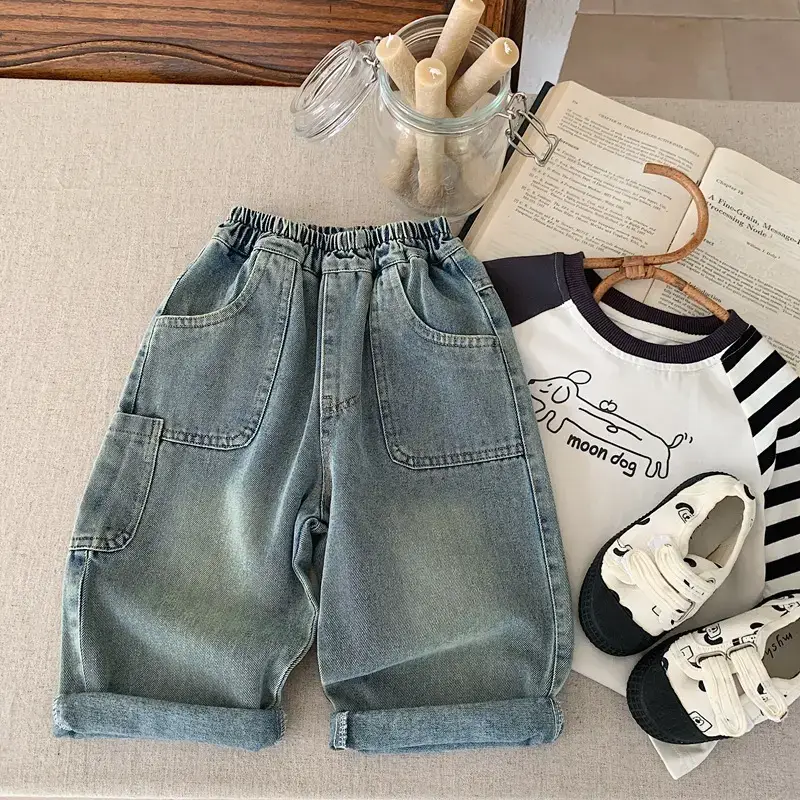 Boys Long Sleeve T-Shirt White Cotton Spring Fall 2025 — feature 10