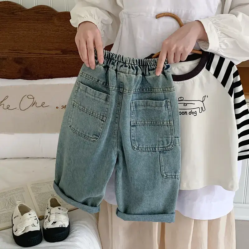 Boys Long Sleeve T-Shirt White Cotton Spring Fall 2025 — feature 9