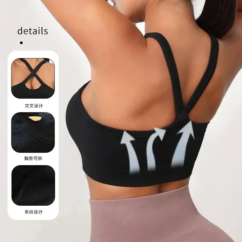 Green Elf Seamless Cross Bra with Removable Pads - Image 3