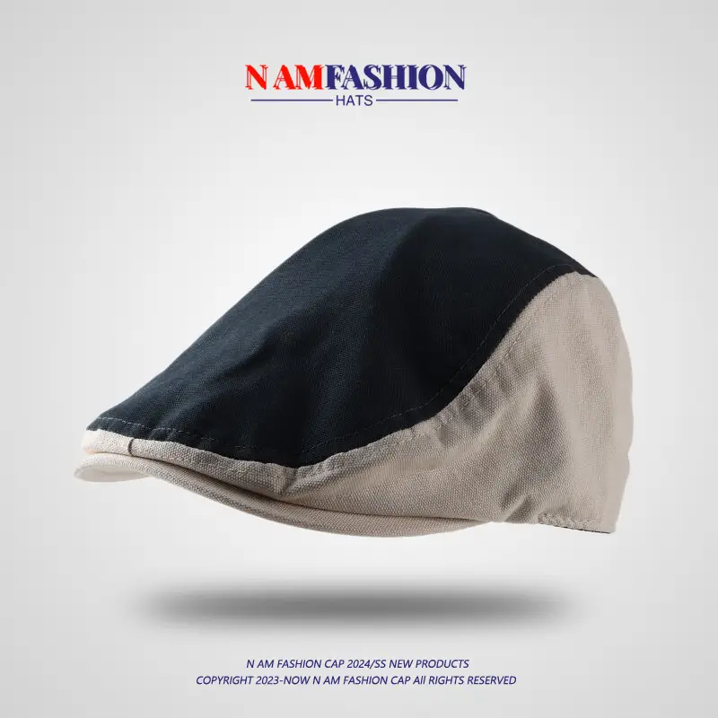 Retro Washed Cotton Men's Cap Berry Artistic Design