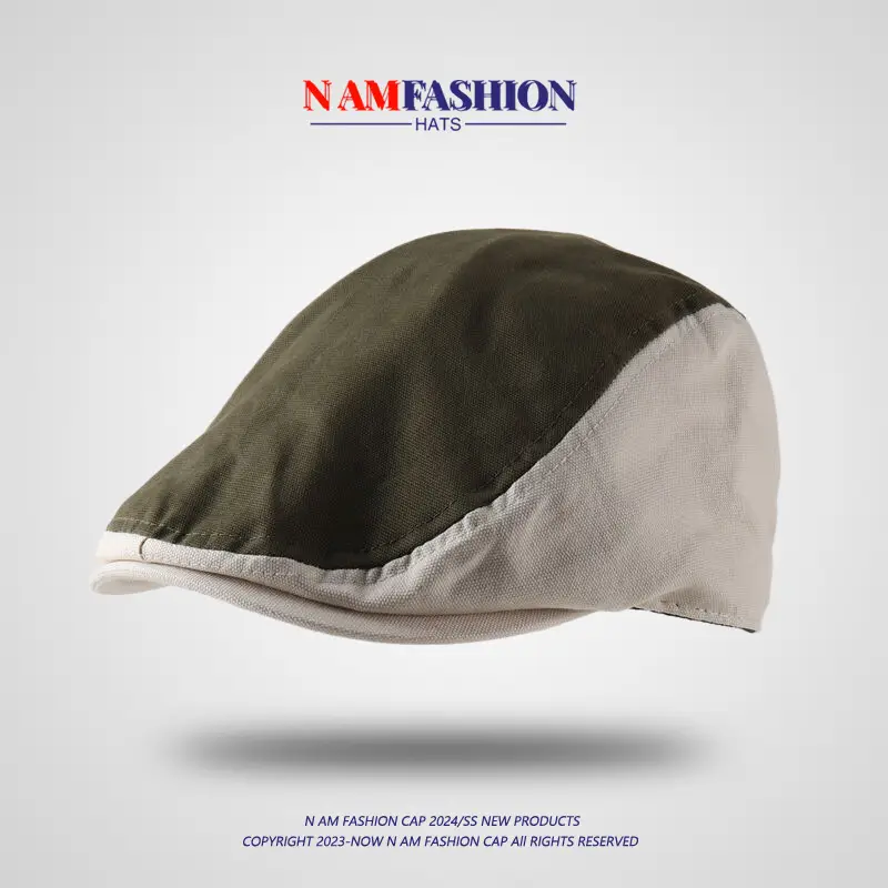 Retro Washed Cotton Men's Cap Berry Artistic Design