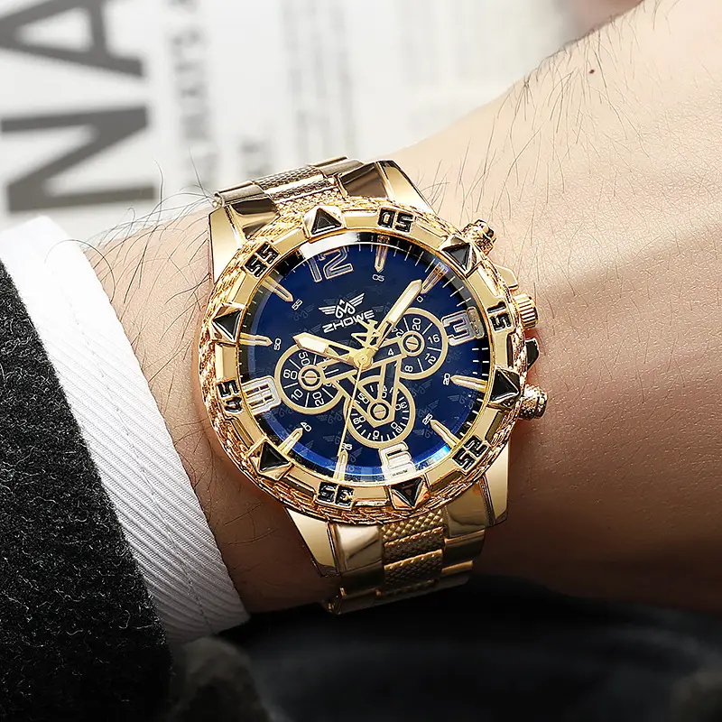 Men's Silver Chronograph Watch with Diamond Dial & Silicone Band - Image 12