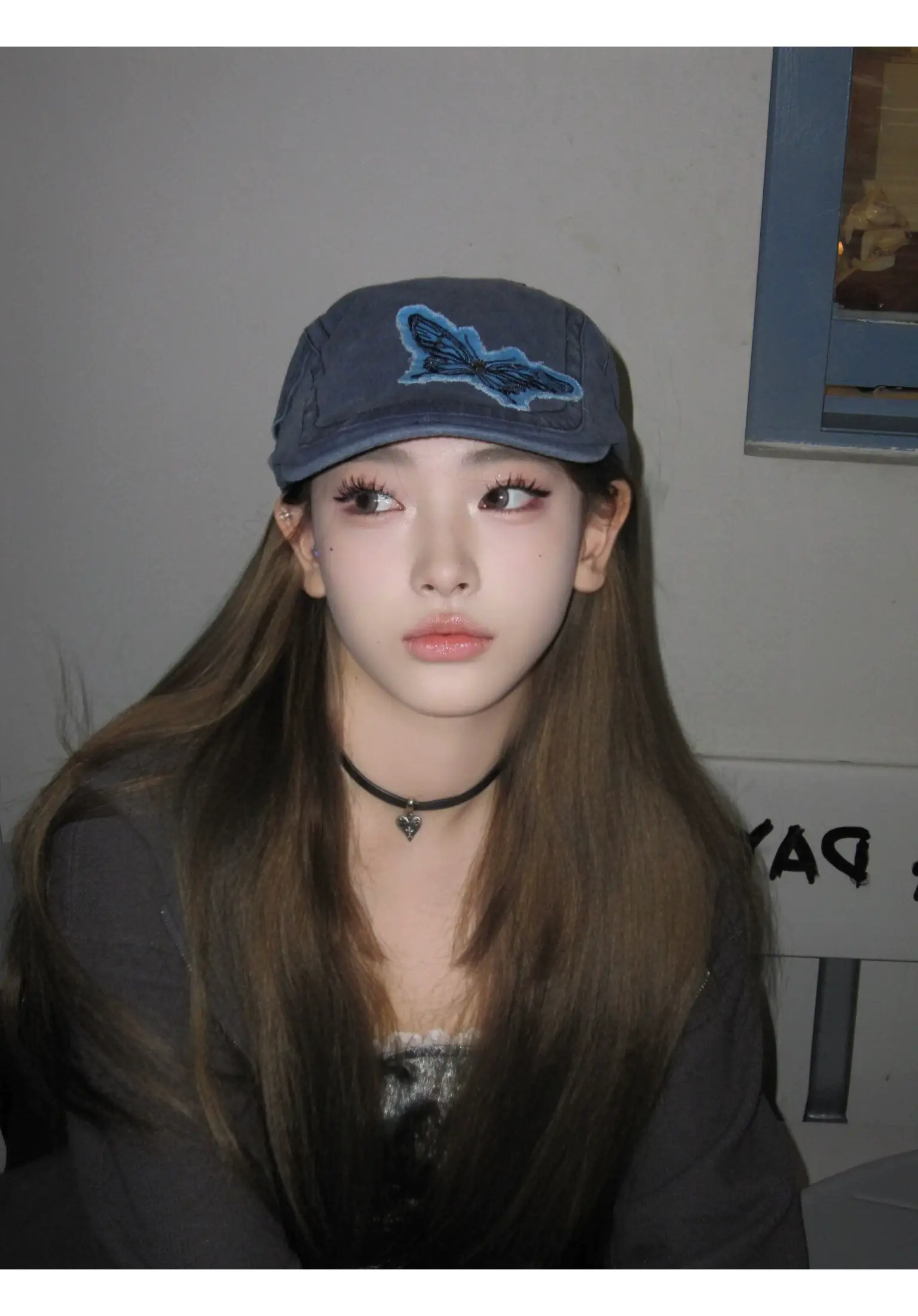 Women Butterfly Denim Cap Bow Cloth Sticker Washable — feature 3